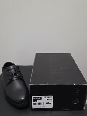 Boy's Black Lace-Up Dress Shoes, Size 4